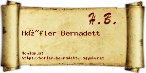 Höfler Bernadett névjegykártya