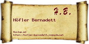 Höfler Bernadett névjegykártya