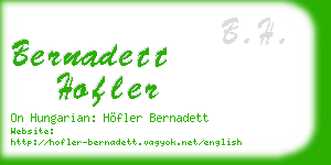 bernadett hofler business card